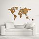 World map of Wall decoration Brown 130x78, World maps, Moscow,  Фото №1