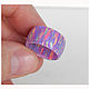Order Wide ring made of synthetic opal 'Multi-Lavender'. Wooden jewellery. Livemaster. . Rings Фото №3