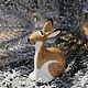 Year of the Rabbit: the symbol of the year 2023 is a small beige rabbit, Figurine, Sergiev Posad,  Фото №1