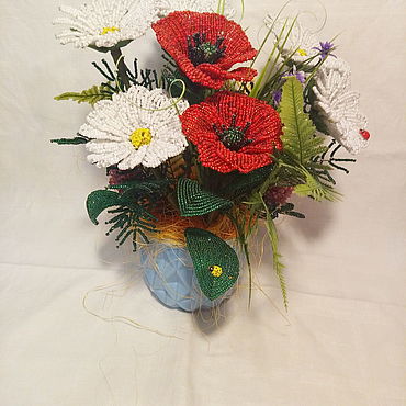 Композиции цветов из бисера – купить на Ярмарке Мастеров