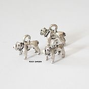 Материалы для творчества handmade. Livemaster - original item Bulldog pendant, antique silver 15h14mm (156). Handmade.