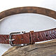 Order Red brown leather Belt for Women 1.3 inches wide. Two Starlings. Livemaster. . Straps Фото №3