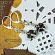 Pendientes de corazón con cristales de Swarovski 'el gato Negro' de plata 925. Earrings. Author studio Kamelya - Polina. Интернет-магазин Ярмарка Мастеров.  Фото №2