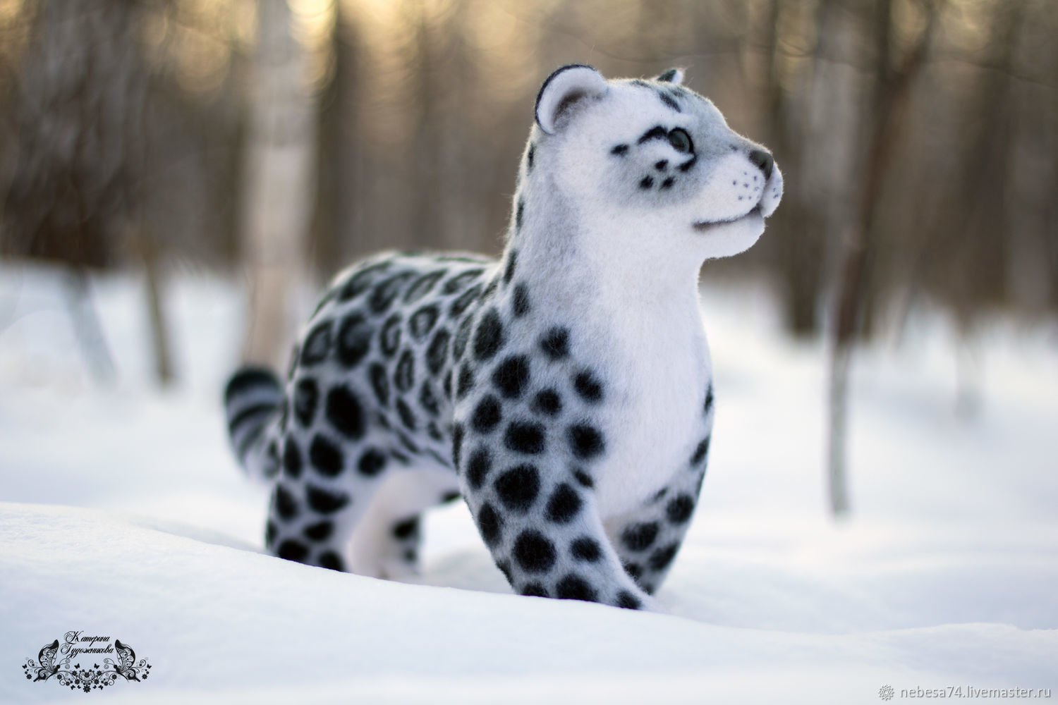 82e71d24cb26e2788ff715101f0f  felt snow leopard toy from felt