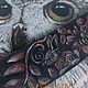 Браслет из кожи."Лесные истории. Заяц". Браслет-манжета. Елена (sekret-sovy). Интернет-магазин Ярмарка Мастеров.  Фото №2