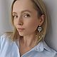 Серьги крупные кольца совы из бисера. Серьги-пусеты. Nachatova Jewelry. Ярмарка Мастеров.  Фото №5