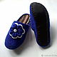 Knitted bedroom Slippers - flip flops ( color - ultramarine ). Slippers. Makosh. My Livemaster. Фото №6