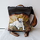 Backpack leather with painting and engraving to order for Anna. Backpacks. Inella-more leather bags/. My Livemaster. Фото №4