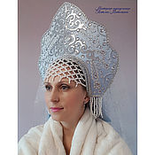 Русский стиль handmade. Livemaster - original item The headdress for the snow Maiden. Russian kokoshnik. The Headdress Princess.. Handmade.
