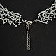 Wedding openwork white boho necklace, handmade lace. Necklace. moonlace. My Livemaster. Фото №5