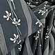 Order  Crepe viscose flowers and stripes on dark blue. AVS -dressshop. Livemaster. . Fabric Фото №3