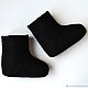 Black booties for a newborn baby 8,5 cm, Babys bootees, Moscow,  Фото №1