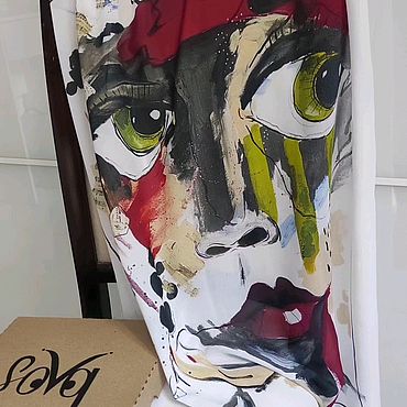 Одежда ручной работы. Ярмарка Мастеров - ручная работа Шарф с авторским принтом. Handmade.