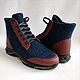 Felted sneakers h 12-13 blue, Sneakers, Tomsk,  Фото №1