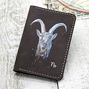 Сумки и аксессуары handmade. Livemaster - original item Passport cover with hand-painted Capricorn. Handmade.