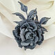Leather flowers. Rose suede 'Lady Jeans', Brooches, Moscow,  Фото №1