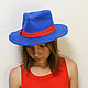 Blue hat, in stock, size 54-56. Hats1. STUDIO-FELT Katerina Alekseeva. My Livemaster. Фото №5