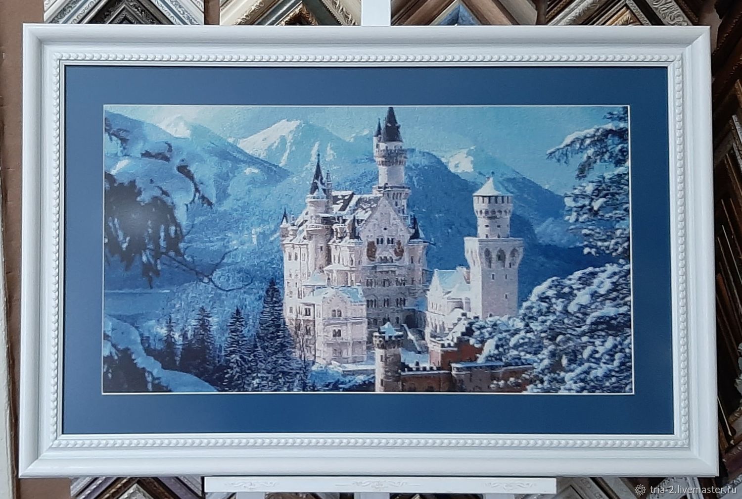 Картина вышитая крестом " Зимний замок Нойшванштайн", Картины, Тула,  Фото №1