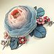 Cloud Valley Of The Roses. Brooch with flowers made of fabric and genuine leather. Brooches. ms. Decorator. My Livemaster. Фото №4