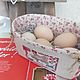 Текстильный короб  ручная вышивка крестом крестом Курочки. Короб. Анна. Уютные подарки. Ярмарка Мастеров.  Фото №4