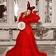 Вечерняя красная накидка Queen из фатина со съемными рукавами. Мантии. OLYA WHITE. Ярмарка Мастеров.  Фото №4