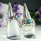 Double Ring with Chains Ethno Turquoise Silver 925 SS0029. Rings. Sunny Silver. My Livemaster. Фото №4