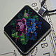 Order Square pendant with embroidery 'rose and violets'. Anna's pretty things (flowertenderann). Livemaster. . Pendants Фото №3