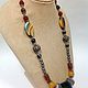 Choker necklace of natural agate Bazaar. 
The style of Eastern ethnics. Author's decoration. Handmade necklace.