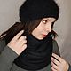 Snudy: Snood black women's knitted kid mohair in two turns, Snudy1, Cheboksary,  Фото №1