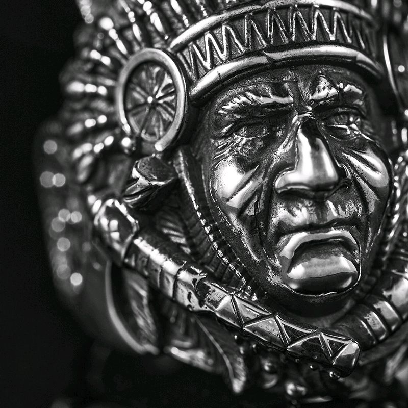 кольцо вождь индейцев. печатка индеец. серебро 925 - старинное название- стерлинговое. Antique men rings. кольцо вождей.