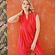 Order Summer red Polka Dot Maxi dress, flowing viscose dress. mozaika-rus. Livemaster. . Dresses Фото №3