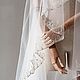 Фата с ручной тамбурной вышивкой. Фаты. VESSSNA WEDDING. Ярмарка Мастеров.  Фото №5