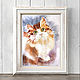 Painting cat portrait of an animal in watercolor 37h25 cm. Pictures. Yulia Berseneva ColoredCatsArt. My Livemaster. Фото №5