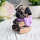 3D Silicone shape ' Pug with bow'. Copyright form. Form. Silicone molds (vremya-kupaniya). Online shopping on My Livemaster.  Фото №2