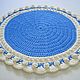 New Year round blue rug knitted from a cord, Carpets, Kabardinka,  Фото №1