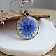 Pendant with cornflower. Blue pendant with real flowers in resin, Pendant, Moscow,  Фото №1