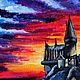 Oil painting 'Sunset over Hogwarts' Harry Potter Hogwarts. Pictures. HappyFingers Movie store (happyfingers). My Livemaster. Фото №4