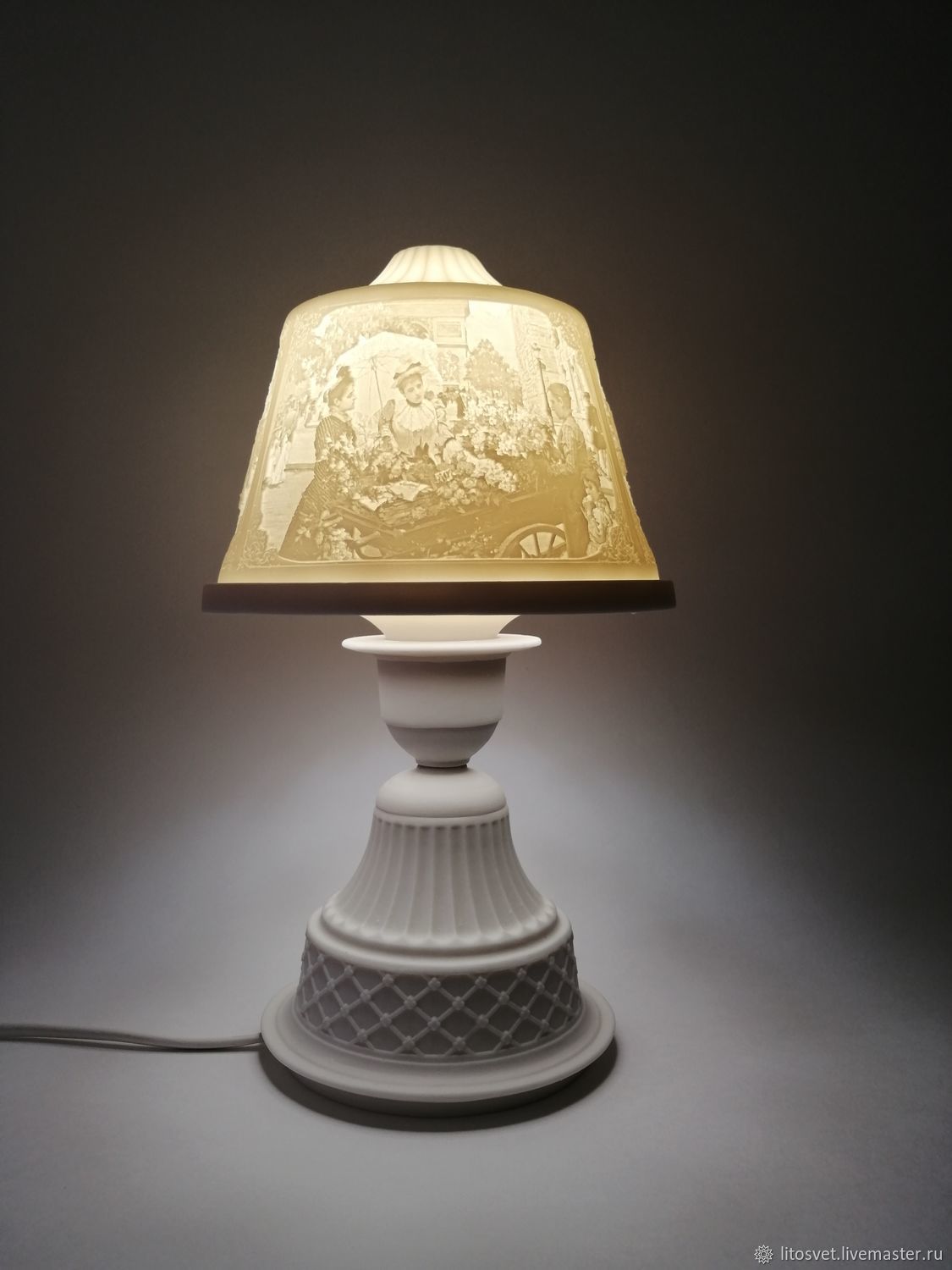 Фарфоровый светильник литофания \"Цветочницы Парижа\" – заказать на ...