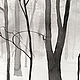 Акварельная графичная картина:"Весенний лес". Картины. Мария Сильвестрова. Ярмарка Мастеров.  Фото №5