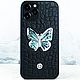 Euphoria HM Butterfly miniCROC - кожаный чехол iPhone перламутр, Чехол, Иваново,  Фото №1