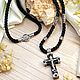 Крест деревянный с камнями. Крестик. MisMi jewelry. Интернет-магазин Ярмарка Мастеров.  Фото №2