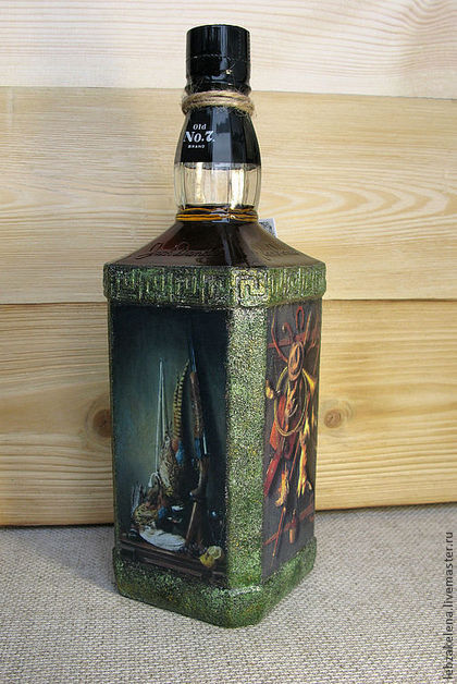 Подарочное оформление бутылок ручной работы. Ярмарка Мастеров - ручная работа Бутылка Коньяк подарочный. Handmade.
