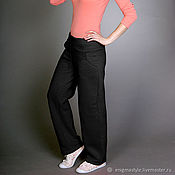 Одежда handmade. Livemaster - original item Women`s warm trousers with a fleece, straight trousers made of cotton, any color. Handmade.