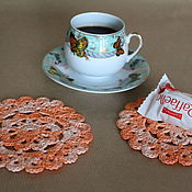Для дома и интерьера handmade. Livemaster - original item Knitted napkins-coasters for cups and glasses. For the table.. Handmade.