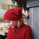 Red knitted scarf, Kerchiefs, Novosibirsk,  Фото №1