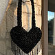 Black HEART Bag. Evening handbag made of beads. Crossbody bag. Only_you_byElena. My Livemaster. Фото №5
