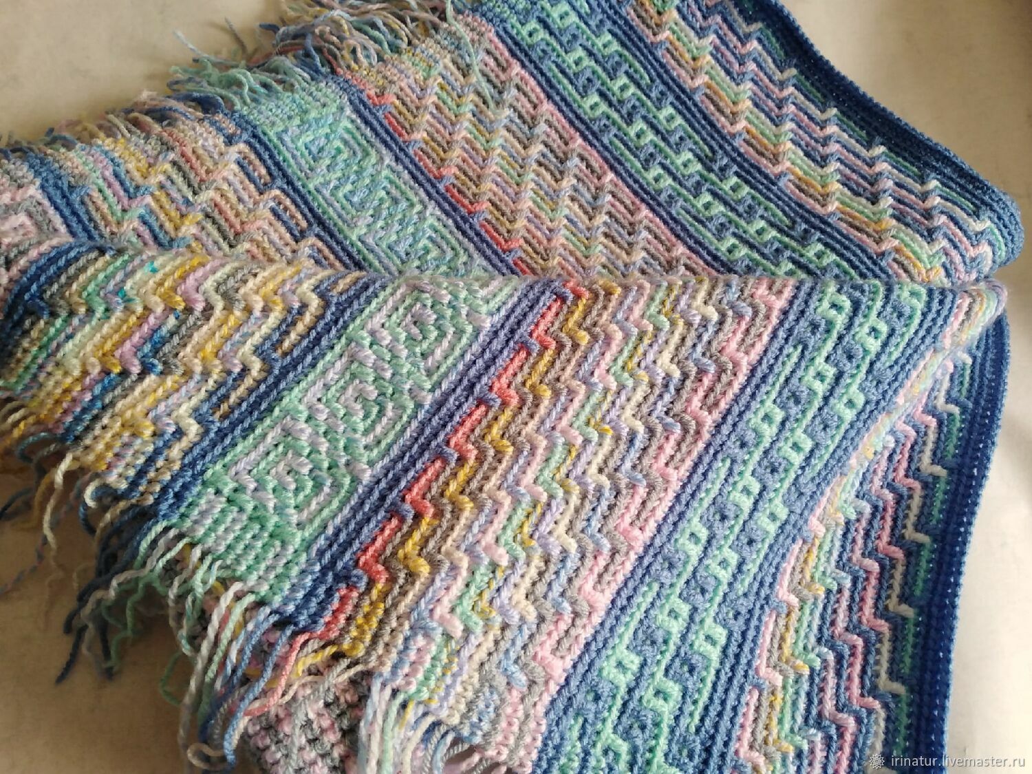 Схема вязания спицами шарфа-снуда