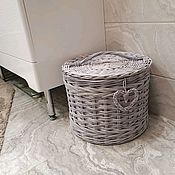 Плетеная корзина для белья для ванной в морском стиле