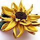 Order Hairpin - automatic leather Sunflower. Shagree (Shagree). Livemaster. . Hairpins Фото №3