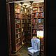 Book nook “Library with armchair” / Бук нук «Библиотека с креслом». Румбоксы. Book Nook Mikhail. Ярмарка Мастеров.  Фото №4